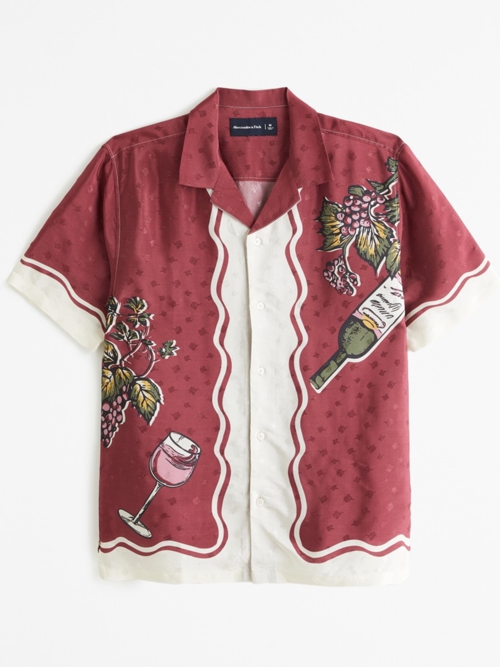 Abercrombie and Fitch Viscose(silk like) button up Wine Shirt men’s size small - Picture 1 of 10